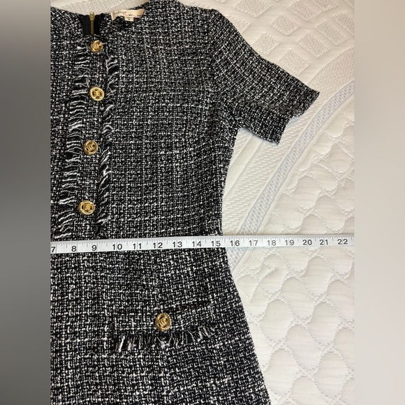BeBop Monochrome Tweed Dress with Gold Accents size Small - Picture 7 of 7